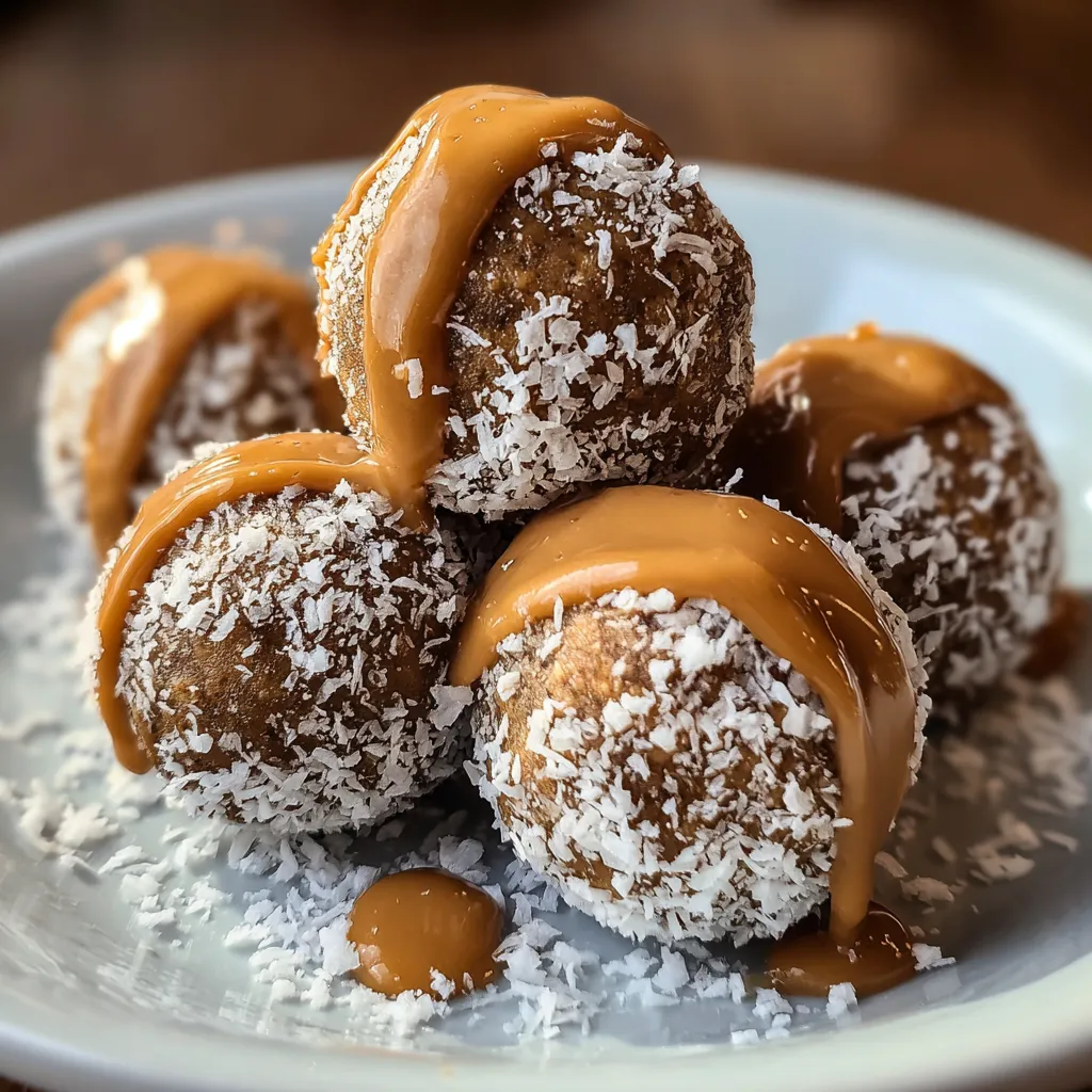 3-Ingredient Peanut Butter Balls: Quick, Creamy, No-Bake Salted Caramel Chocolate Coconut Treats - main view